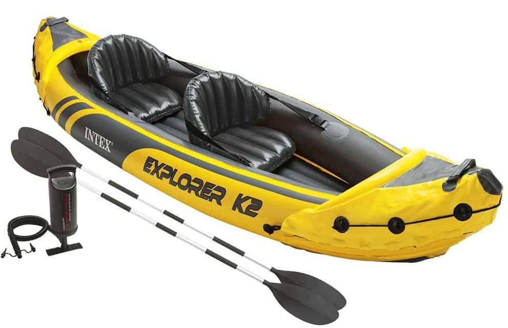 the intex explorer k2 kayak includes a pump and oars