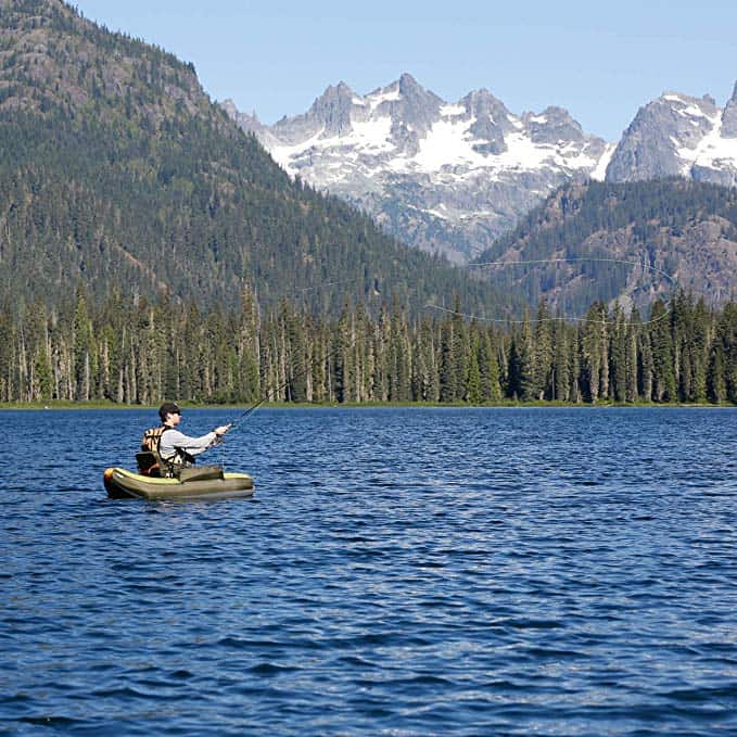 cumberland fishing float tube in action