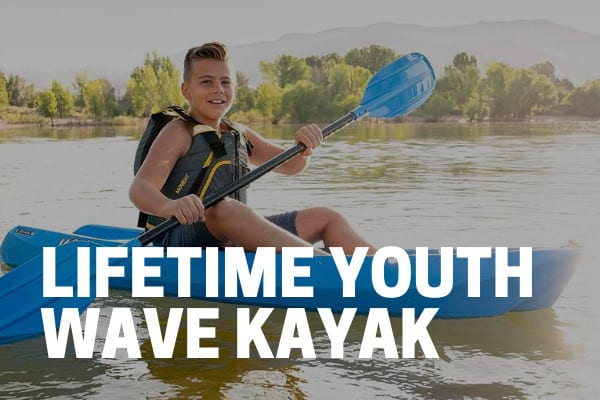 lifetime youth wave kayak used by kid on lake