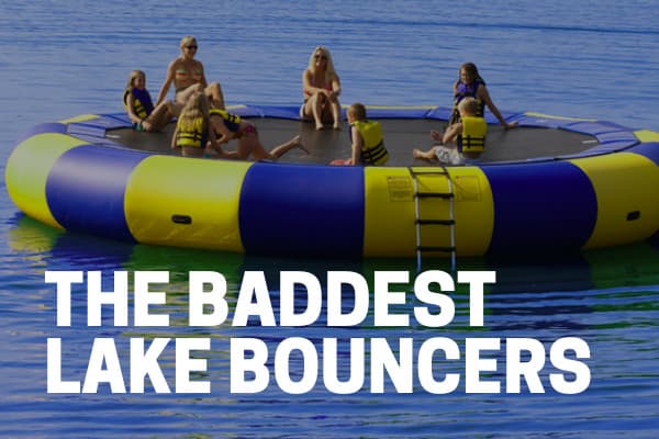 top rated lake bouncer and inflatable water trampoline on the lake