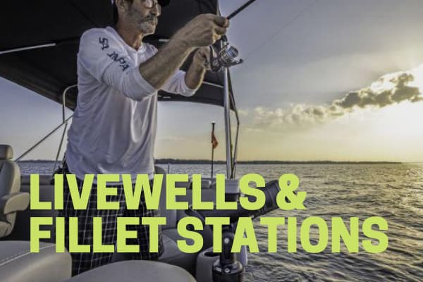 livewell and fillet station pontoon boat accessory